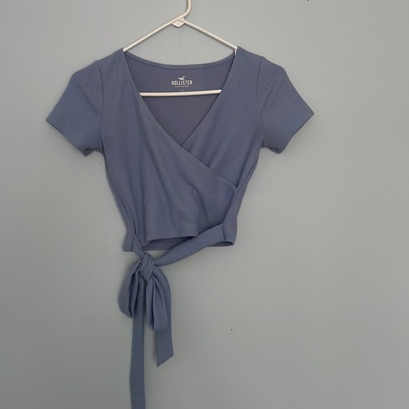 Hollister Tops Baby Blue Hollister Wrap Shirt Poshmark